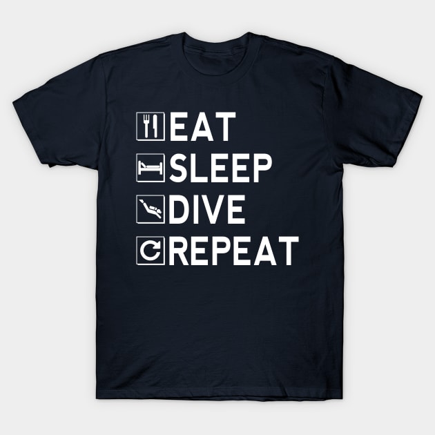 Eat Sleep Dive Repeat T-Shirt by JohnLucke